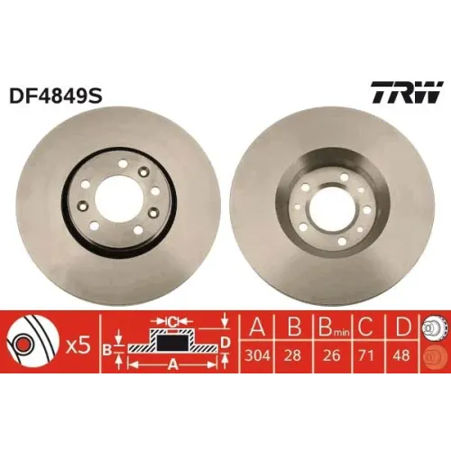 Féktárcsa - TRW (DF4849S)