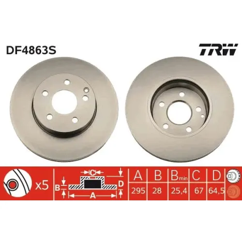 Féktárcsa - TRW (DF4863S)