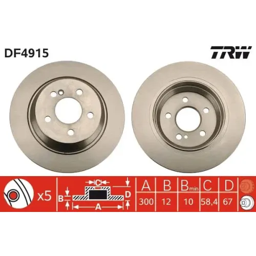 Féktárcsa - TRW (DF4915)