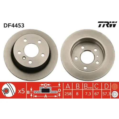 Féktárcsa - TRW (DF4453)