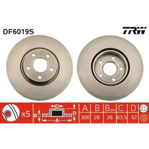 Féktárcsa - TRW (DF6019S)