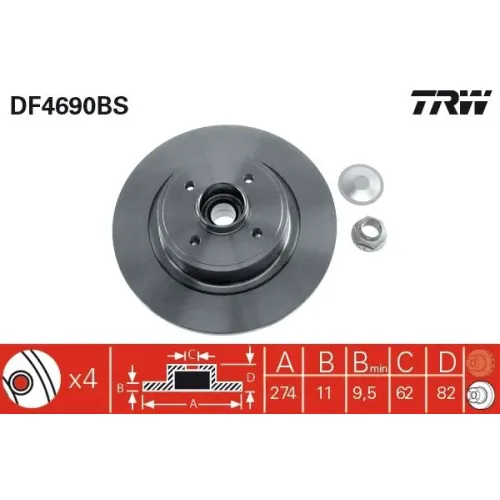 Féktárcsa - TRW (DF4690BS)