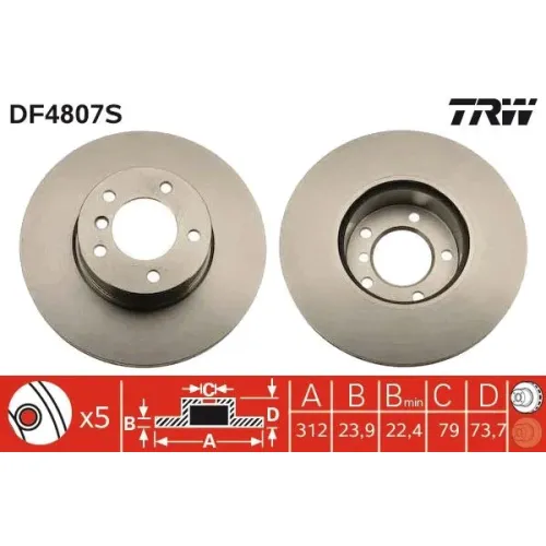 Féktárcsa - TRW (DF4807S)
