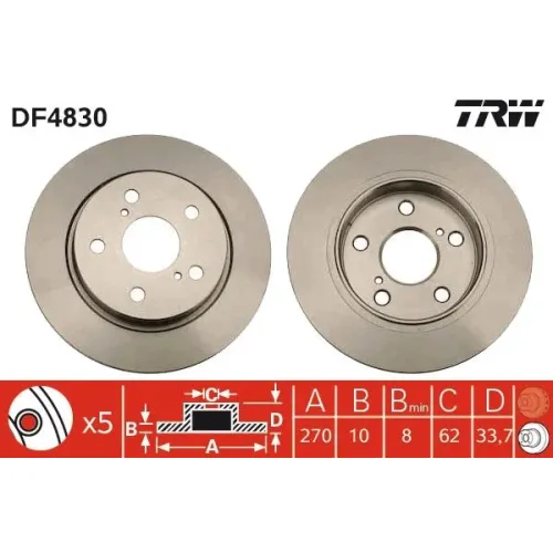 Féktárcsa - TRW (DF4830)