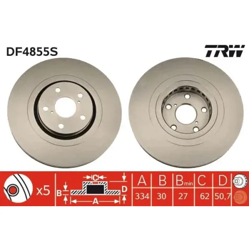 Féktárcsa - TRW (DF4855S)