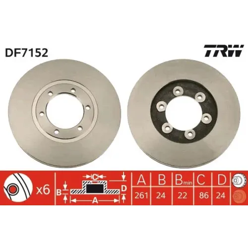 Féktárcsa - TRW (DF7152)