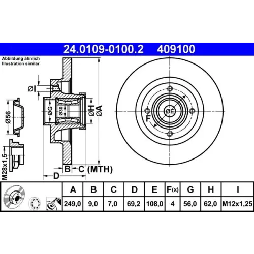 Féktárcsa - ATE (24.0109-0100.2)