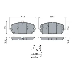 Fékbetétkészlet, Tárcsafék Db P. C254/X254/W206/W214 1,5-3,0 21- - BOSCH (0986460282)