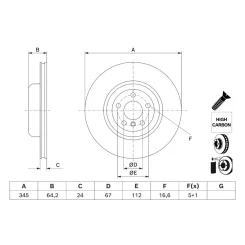 Féktárcsa Bmw T. 4/5/7/X3 1,6-3,0 21- - BOSCH (0986479J71)