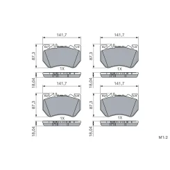 Fékbetétkészlet, Tárcsafék Db P. C236/W206/W214/X254 1,5-3,0 21- - BOSCH (0986460288)