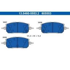 Fékbetétkészlet, Tárcsafék Mazda P. Mx-30 E-Skyactiv/0,8 20- - ATE (13.0460-5553.2)