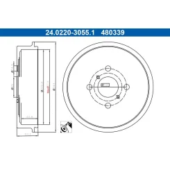 Fékdob Toyota T. Yaris 1,0-1,5/1,4 D 05-20 - ATE (24.0220-3055.1)