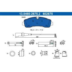 Fékbetétkészlet, Tárcsafék Ford T. Tourneo/Transit 1,0/2,0-2,2 Tdci 15- - ATE (13.0460-2675.2)