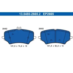 Fékbetétkészlet, Tárcsafék Db T. Eqe/Eqs 4-Matic 21- - ATE (13.0480-2665.2)