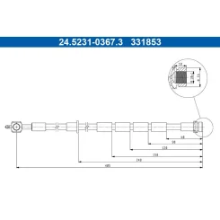 Fékcső Ford P. Fiesta 1,25-1,6 08-17 Bal - ATE (24.5231-0367.3)