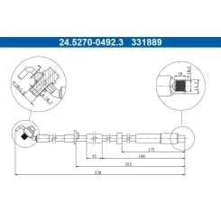Fékcső Citroen P. C4 1,2/1,5 Bluehdi 20- Bal - ATE (24.5270-0492.3)