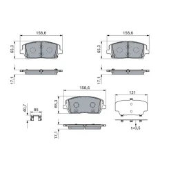 Fékbetétkészlet, Tárcsafék Kia P. Sorento 2,0-2,2 Crdi/2,4 15-20 - BOSCH (0986460276)