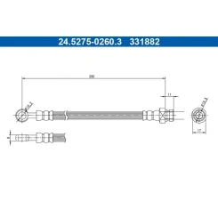 Fékcső Mitsubishi T. Asx/Eclipse/Outlander 1,5-3,0 10- Bal/Jobb - ATE (24.5275-0260.3)