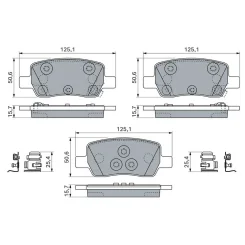 Fékbetétkészlet, Tárcsafék Kia T. Sorento 1,6/2,2 Crdi 20- - BOSCH (0986460297)