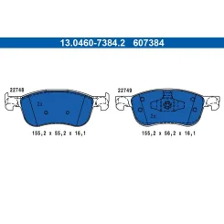 Fékbetétkészlet, Tárcsafék Ford P. Fiesta 1,0-1,1/1,5 Tdci 17- - ATE (13.0460-7384.2)