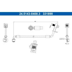 Fékcső Opel T. Astra 1,0-1,6 15-21 Jobb - ATE (24.5143-0400.3)
