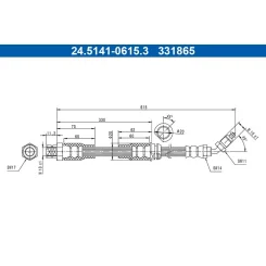Fékcső Vw P. Golf 1,8-3,2 R32 4 Motion 99-03 Jobb - ATE (24.5141-0615.3)