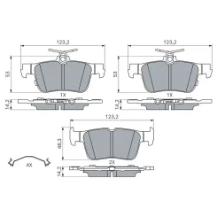 Fékbetétkészlet, Tárcsafék Ford T. Mustang Mach-E 4X4 20- - BOSCH (0986460237)