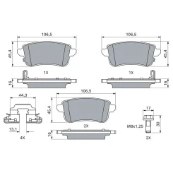 Fékbetétkészlet, Tárcsafék Renault T. Captur 1,3 20-22 - BOSCH (0986460312)