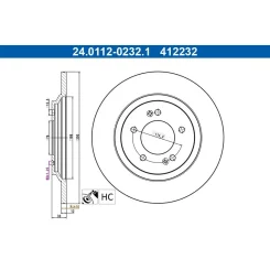 Féktárcsa Hyundai T. I30 2,0 17- - ATE (24.0112-0232.1)