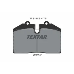 Fékbetétkészlet, Tárcsafék Porsche T. 911/928/944/968 2,5-5,4 84-97 - TEXTAR (2087711)