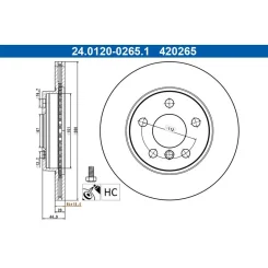 Féktárcsa Bmw P. I3 Electric 13- - ATE (24.0120-0265.1)