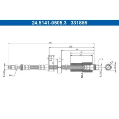 Fékcső Citroen P. C3 1,2/1,5-1,6 Bluehdi 17- Bal/Jobb - ATE (24.5141-0505.3)