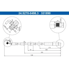 Fékcső Citroen P. C4 1,2/1,5 Bluehdi 20- Jobb - ATE (24.5270-0498.3)