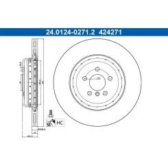 Féktárcsa Bmw T. 5/7/8/X5/X6/X7 2,0-4,4 17- Bal - ATE (24.0124-0271.2)