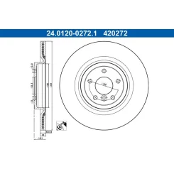 Féktárcsa Jaguar T. Xe/Xf 2,0-3,0 15- - ATE (24.0120-0272.1)