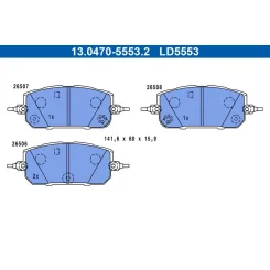 Fékbetétkészlet, Tárcsafék Mazda P. Mx-30 E-Skyactiv/0,8 20- Ceramic - ATE (13.0470-5553.2)