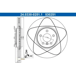 Féktárcsa Mini P. Cooper 2,0 15- Power Disc - ATE (24.0330-0251.1)