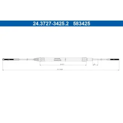 Huzal, Rögzítőfék Vw P. T5/T6 1,9-2,5 Tdi/2,0-3,2 03-24 - ATE (24.3727-3425.2)