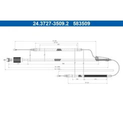 Huzal, Rögzítőfék Opel T. Meriva 1,3-1,7 Cdti 10-17 Bal/Jobb Készlet - ATE (24.3727-3509.2)