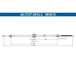 Huzal, Rögzítőfék Dacia T. Dokker/Lodgy 1,2-1,6 12- Bal/Jobb - ATE (24.3727-3612.2)