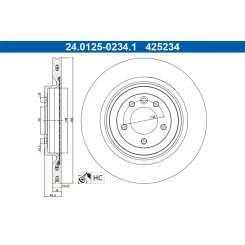 Féktárcsa Land Rover T. Defender/Discovery/Range Rover 2,0-5,0 4X4 12- - ATE (24.0125-0234.1)