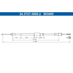 Huzal, Rögzítőfék Vw T. Crafter 2,0-2,5 Tdi 11-16 Bal/Jobb - ATE (24.3727-3800.2)