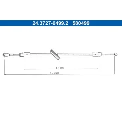 Huzal, Rögzítőfék Vw P. Crafter 2,0-2,5 Tdi 06-16 - ATE (24.3727-0499.2)