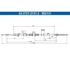 Huzal, Rögzítőfék Mitsubishi T. Outlander 2,0-3,0 12- Bal - ATE (24.3727-2131.2)