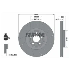 Féktárcsa Db P. C118/X118/H247/X247/W177/W247 1,3-2,0 18- - TEXTAR (92324405)