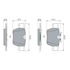 Fékbetétkészlet, Tárcsafék Bmw T. 5/X3 1,6-2,0 23- - BOSCH (0986460481)