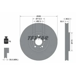 Féktárcsa Db P. W177/V177 2,0 4-Matic 18- - TEXTAR (92324205)