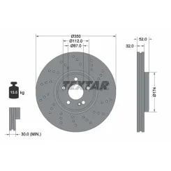 Féktárcsa Db P. C118/X118/H247/X247/W177 2,0 4-Matic 19- - TEXTAR (92345605)