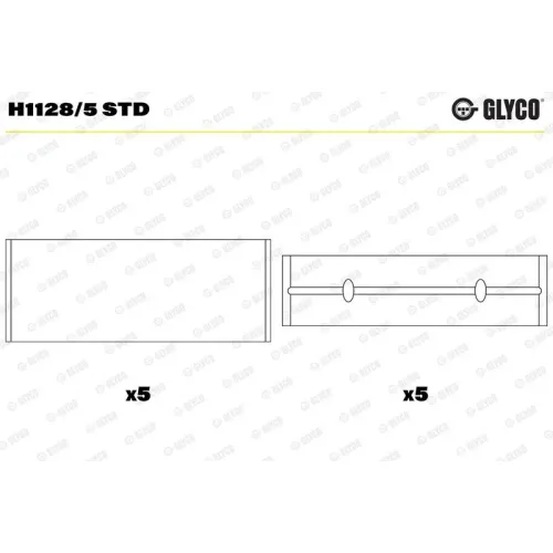 Főtengelycsapágy - GLYCO (H1128/5 STD)