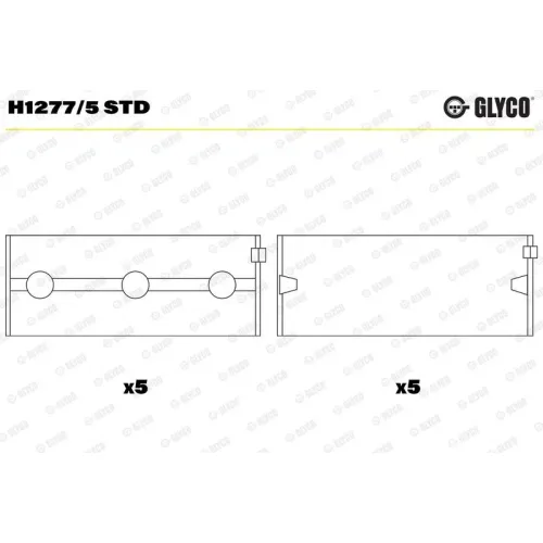 Főtengelycsapágy - GLYCO (H1277/5 STD)